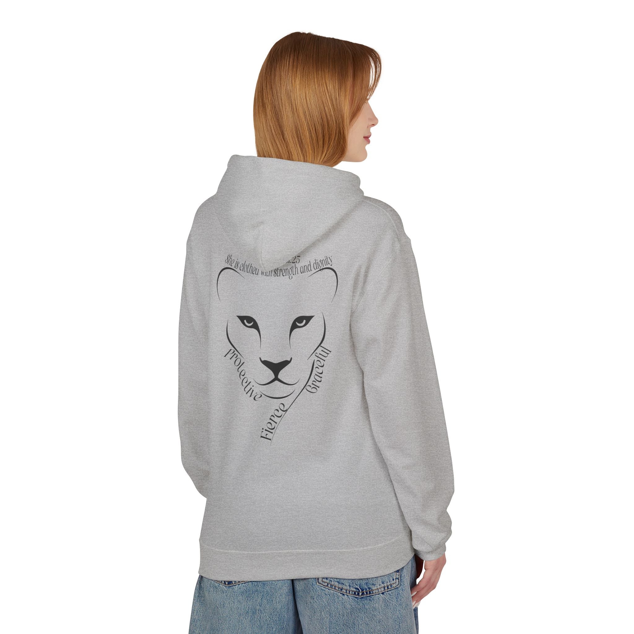 Lioness Inspiration Fleece Hoodie - Empowering Unisex Apparel
