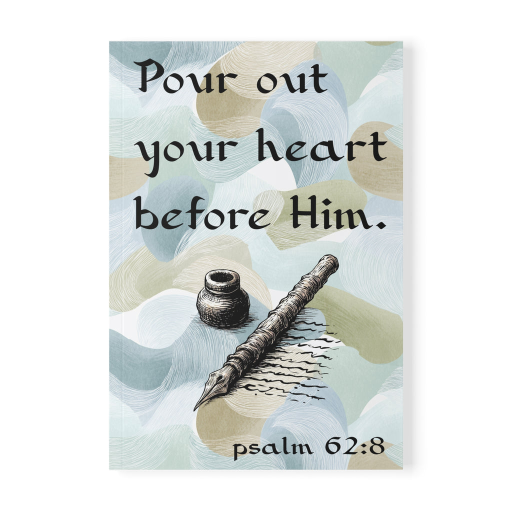 Psalm 62:8 Softcover Notebook — "Pour Out Your Heart Before Him" A5 Prayer Journal