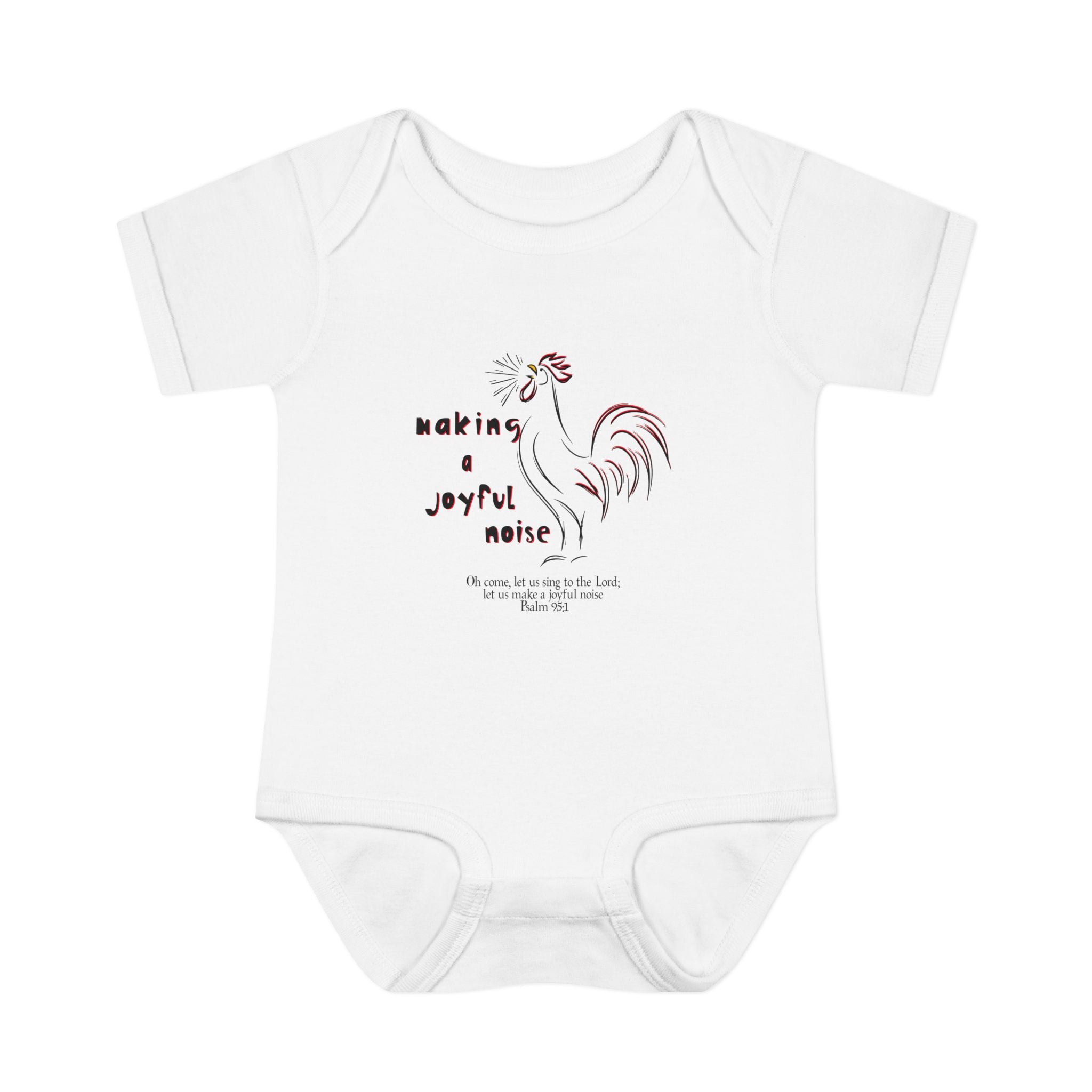 Baby Bodysuit Psalm 95:1 'Joyful Noise' Design