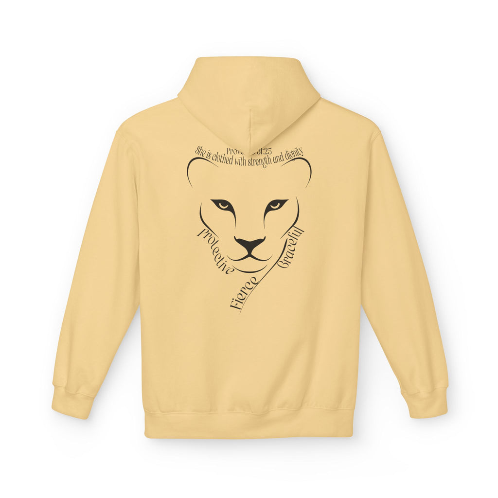 Lioness Inspiration Fleece Hoodie - Empowering Unisex Apparel