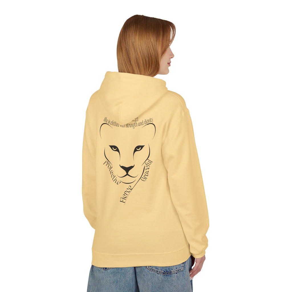 Lioness Inspiration Fleece Hoodie - Empowering Unisex Apparel